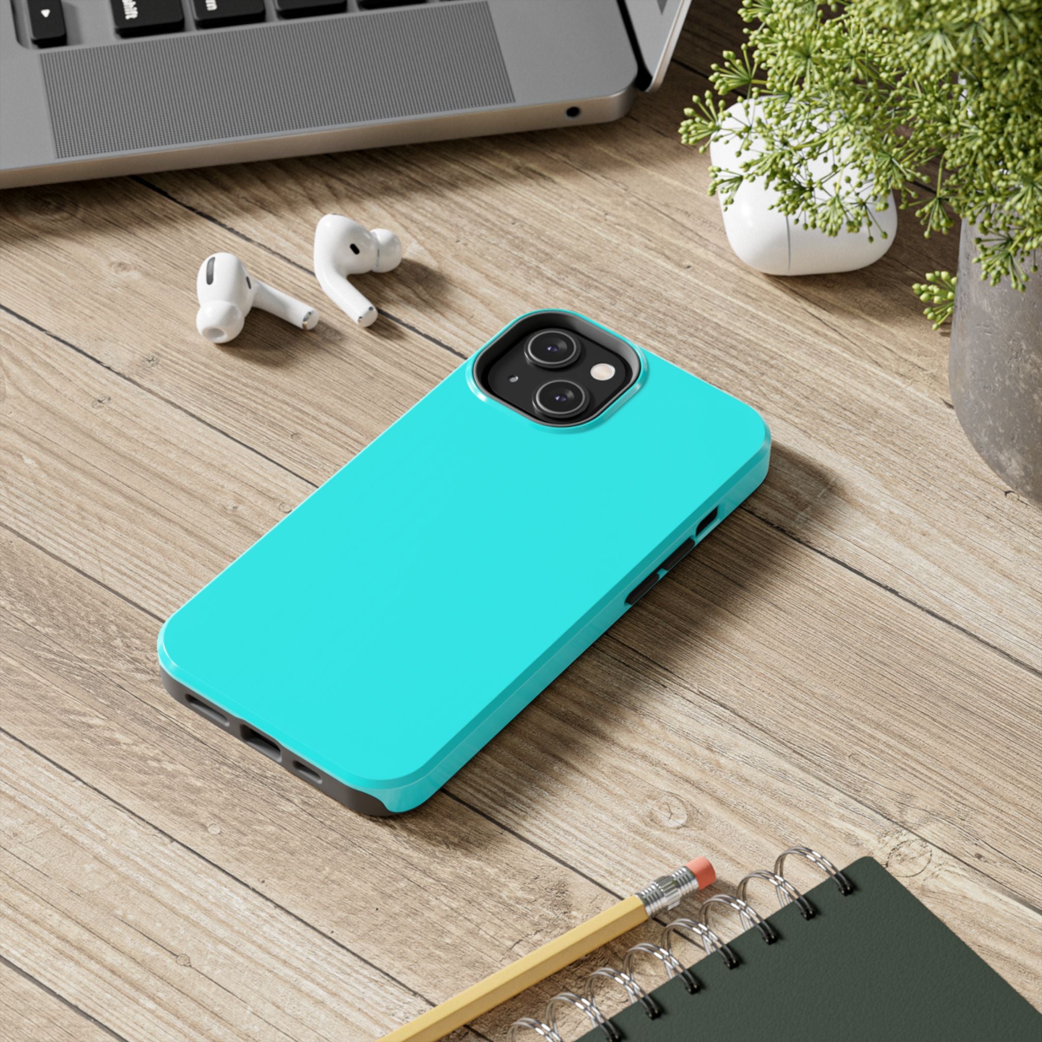 Cyan color phone case